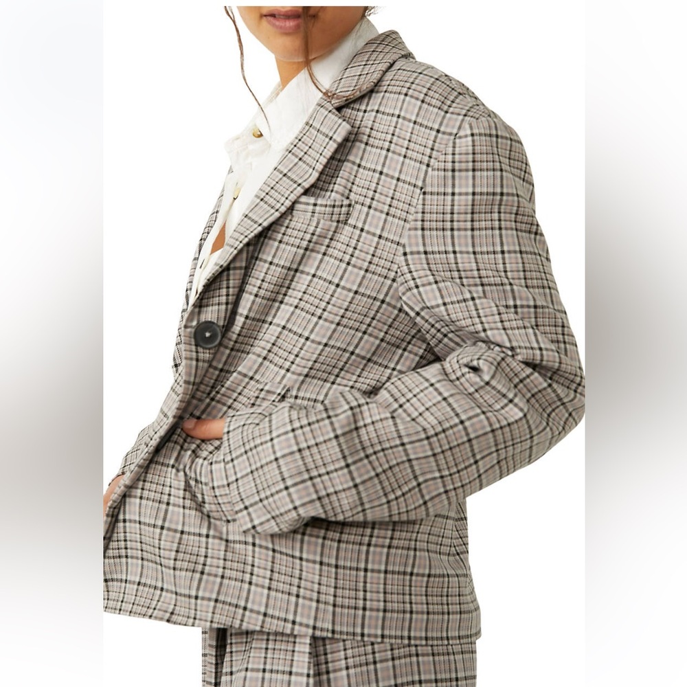 NWT Free People Cali Plaid Blazer